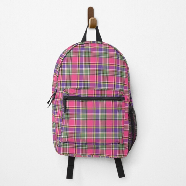 Hot pink and purple vintage plaid backpack