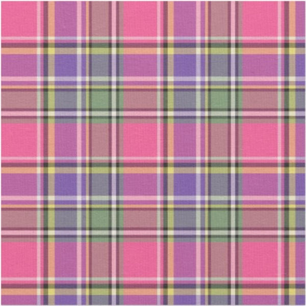 Hot Pink and Purple Vintage Plaid Fabric