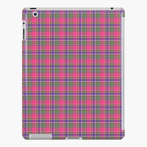 Hot pink and purple vintage plaid iPad case