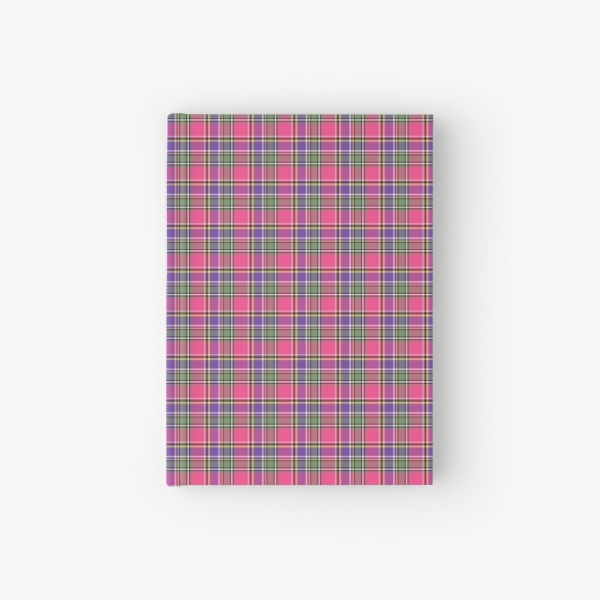 Hot pink and purple vintage plaid hardcover journal