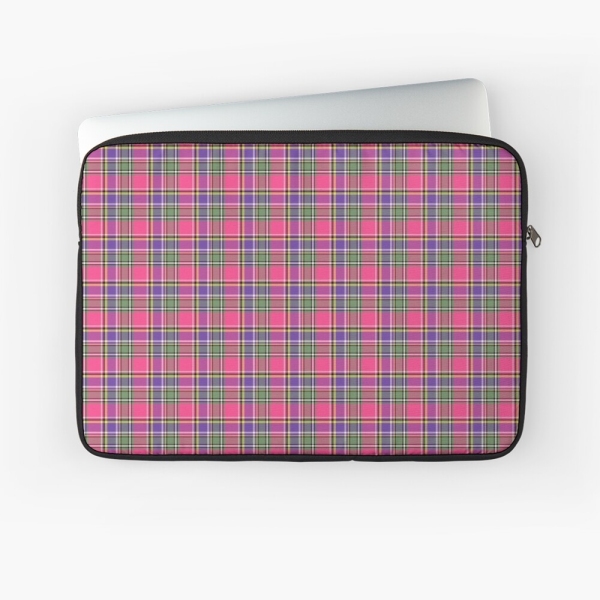 Hot pink and purple vintage plaid laptop sleeve