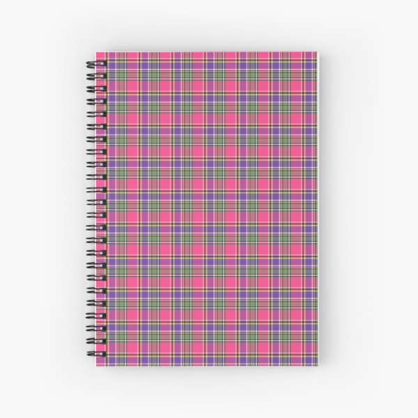Hot pink and purple vintage plaid spiral notebook