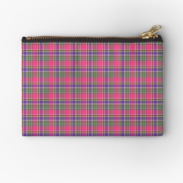 Hot pink and purple vintage plaid accessory bag