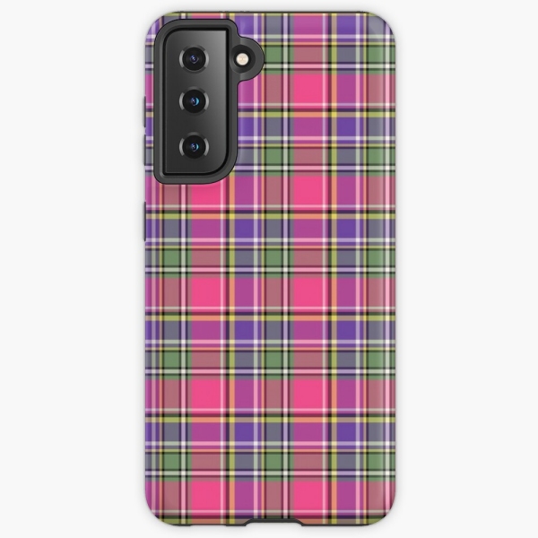 Hot pink and purple vintage plaid Samsung Galaxy case