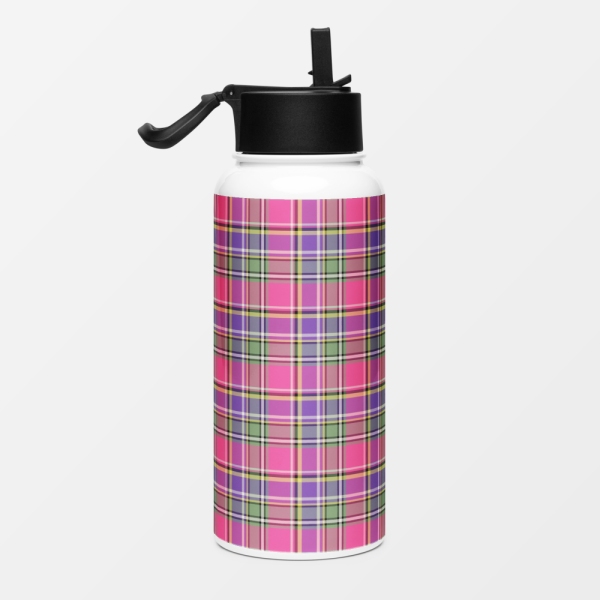 Hot pink and purple vintage plaid water jug