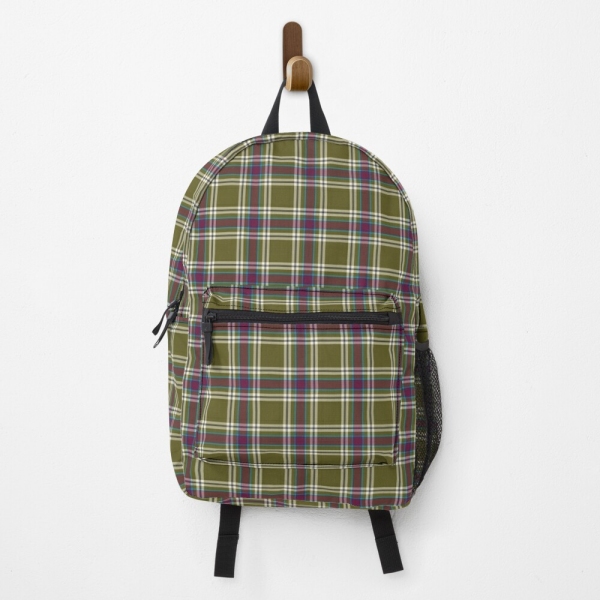 Moss Green and Purple Plaid Backpack
