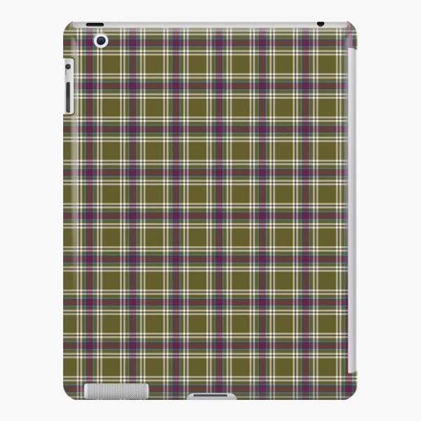 Moss green and purple plaid iPad case