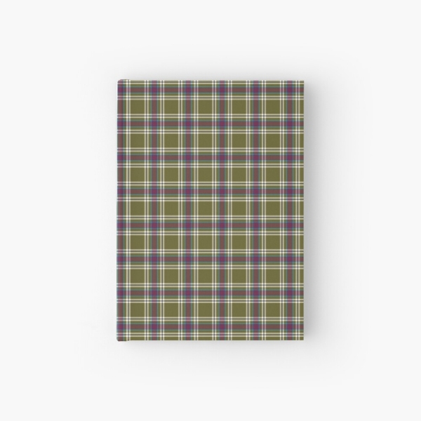 Moss green and purple plaid hardcover journal