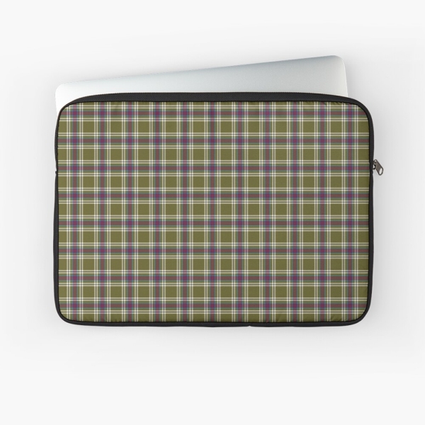 Moss green and purple plaid laptop sleeve