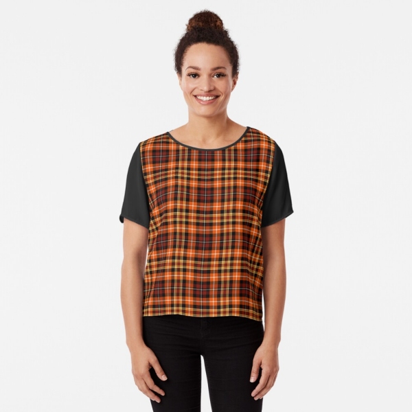 Orange, Russet, and Yellow Plaid Top