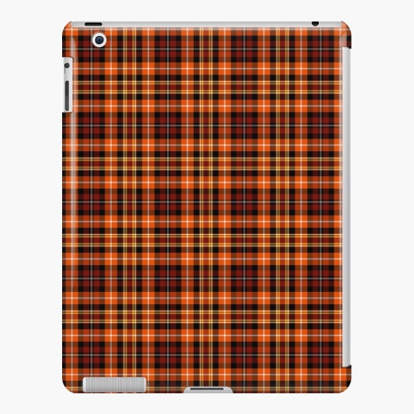 Orange and brown plaid iPad case