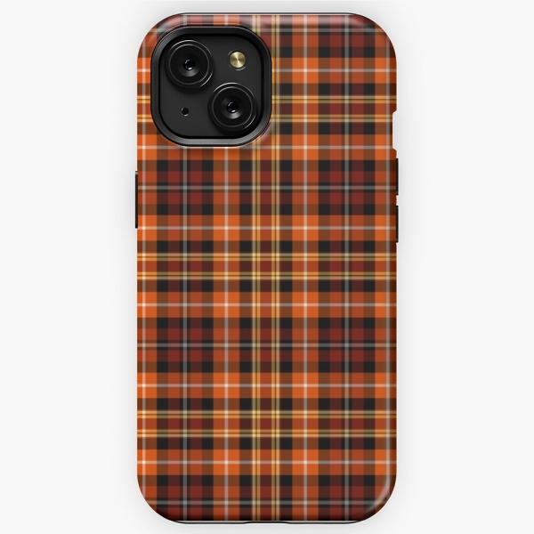 Orange and brown plaid iPhone case