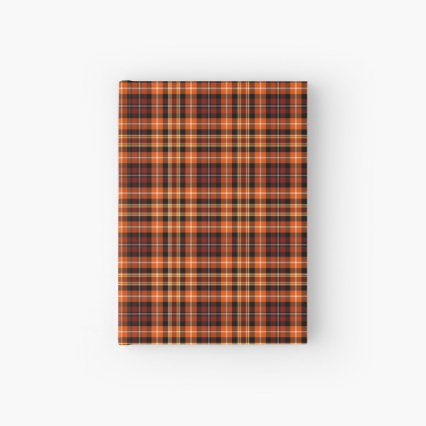Orange and brown plaid hardcover journal