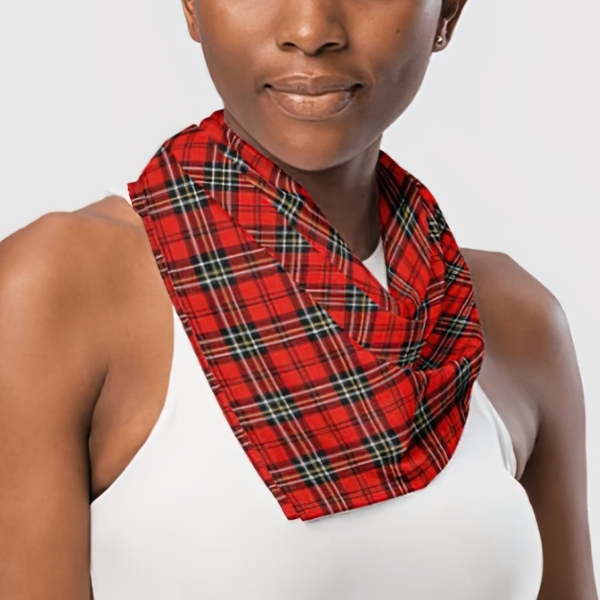 Red vintage plaid bandana