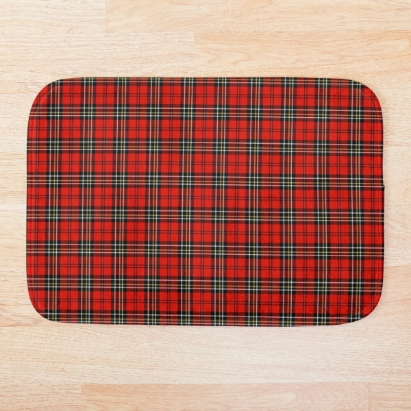 Red vintage plaid floor mat