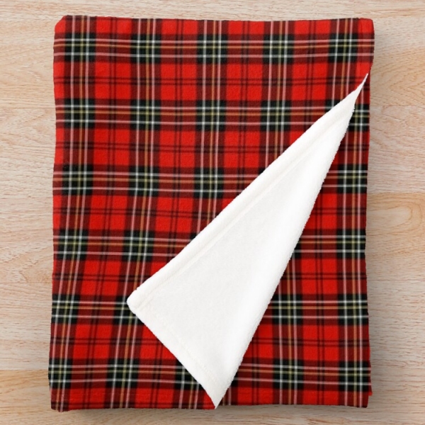 Red vintage plaid fleece throw blanket