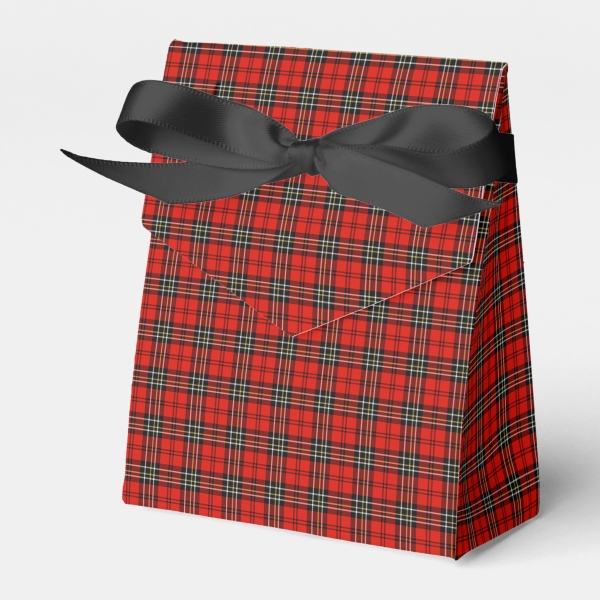 Red vintage plaid favor box