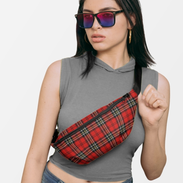 Red Vintage Plaid Fanny Pack