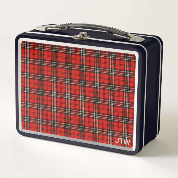 Red vintage plaid lunch box