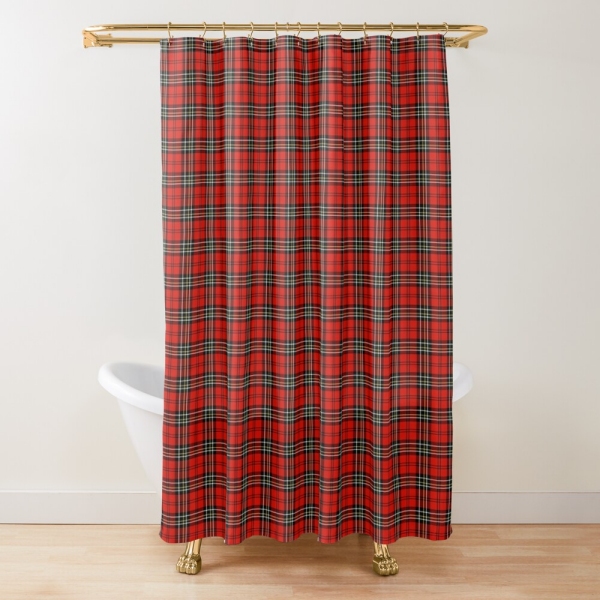 Red vintage plaid shower curtain