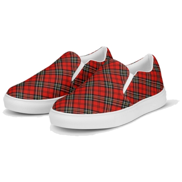 Red vintage plaid men's slip-on shoes