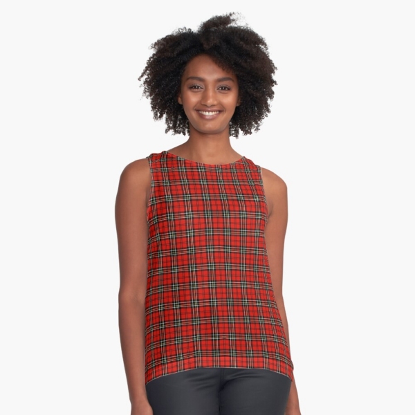 Red vintage plaid sleeveless top