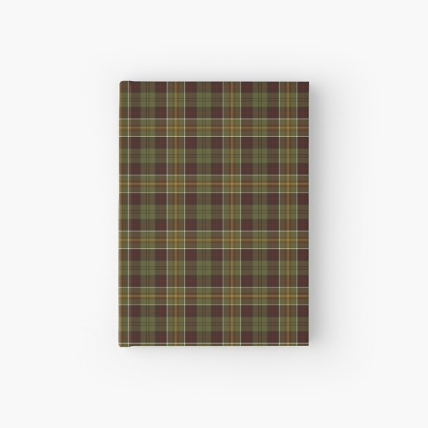 Brown and moss green plaid hardcover journal