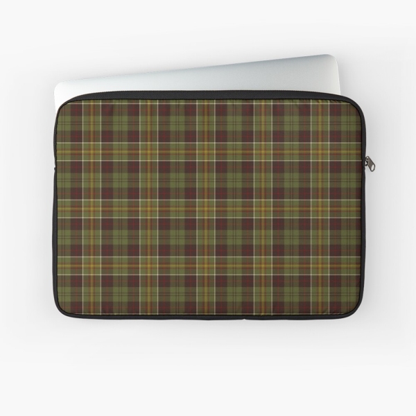 Brown and Moss Green Rustic Plaid Laptop Case