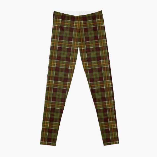 Brown and moss green plaid leggings