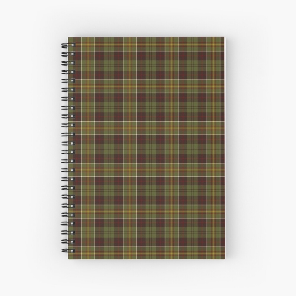 Brown and Moss Green Rustic Plaid Notebook