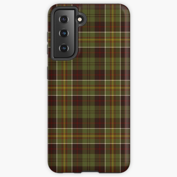 Brown and Moss Green Rustic Plaid Samsung Case