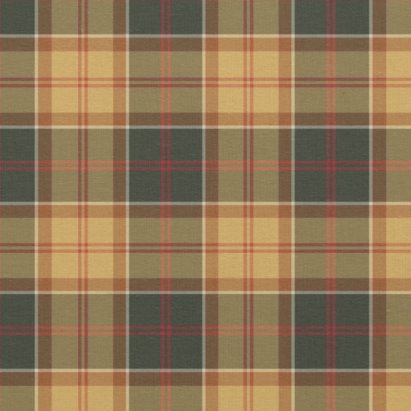 Gold and Dark Green Rustic Plaid Fabric