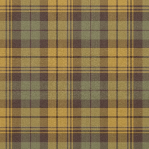 Green and Gold Rustic Plaid Fabric