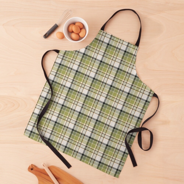 Light Green and Navy Blue Rustic Plaid Apron