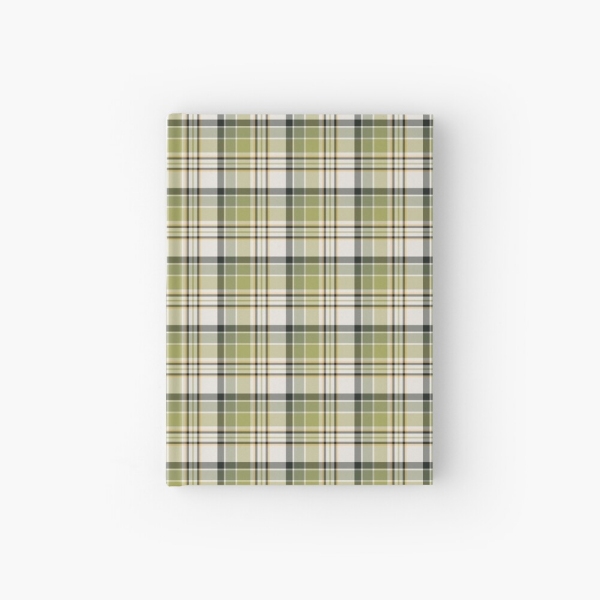 Light green and navy blue rustic plaid hardcover journal