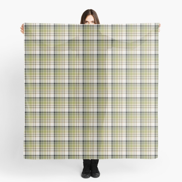Light green and navy blue rustic plaid scarf