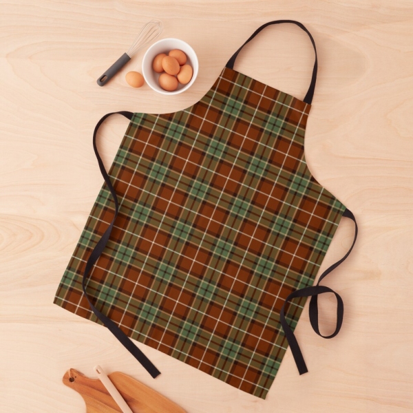 Muted Red and Green Rustic Plaid Apron