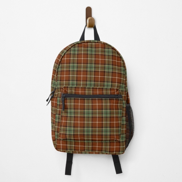 Muted Red and Green Rustic Plaid Backpack