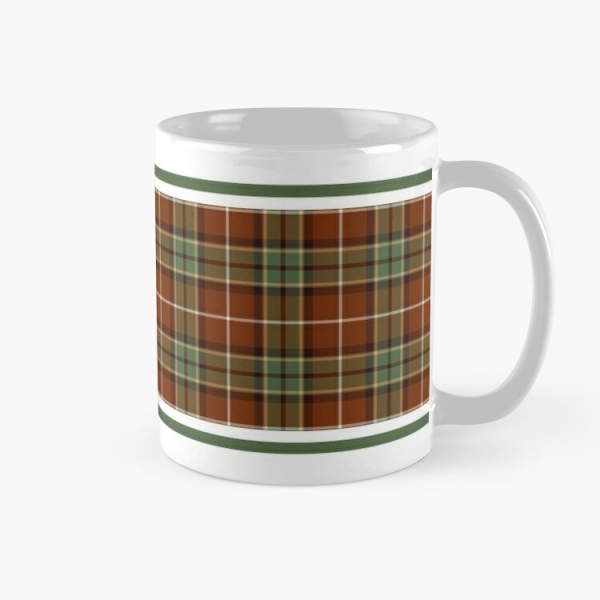 Muted Red and Green Rustic Plaid Mug