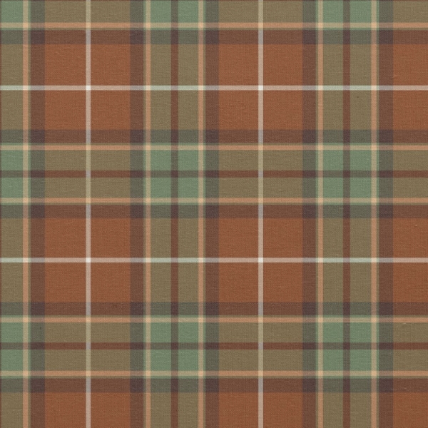 Muted Red and Green Rustic Plaid Fabric