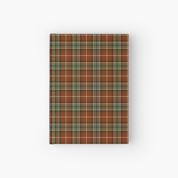 Muted red and green rustic plaid hardcover journal