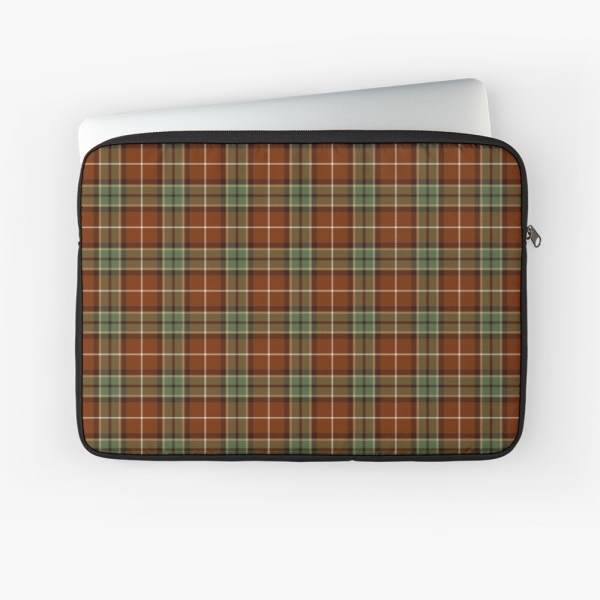 Muted Red and Green Rustic Plaid Laptop Case