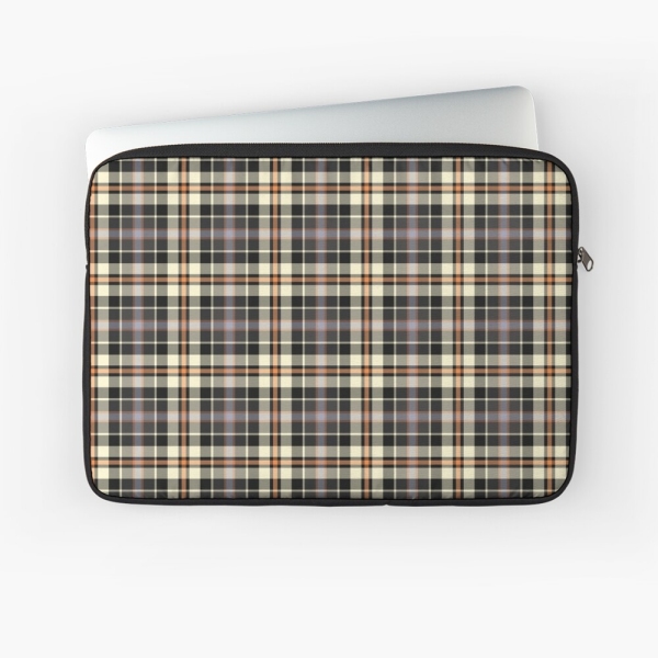 Navy blue and cream rustic plaid laptop sleeve