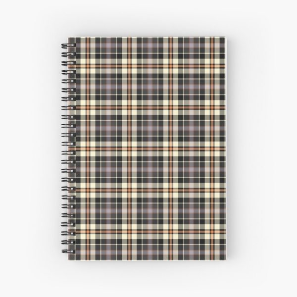 Navy blue and cream rustic plaid spiral notebook