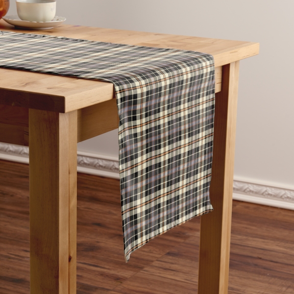 Navy blue and cream rustic plaid table runner