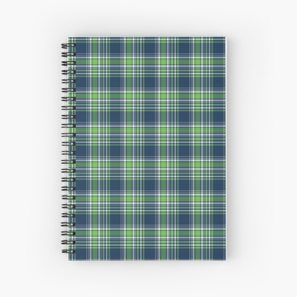 Blue and Bright Green Sporty Plaid Notebook