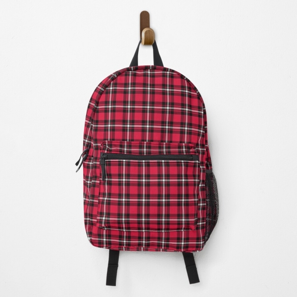 Cherry Red Sporty Plaid Backpack