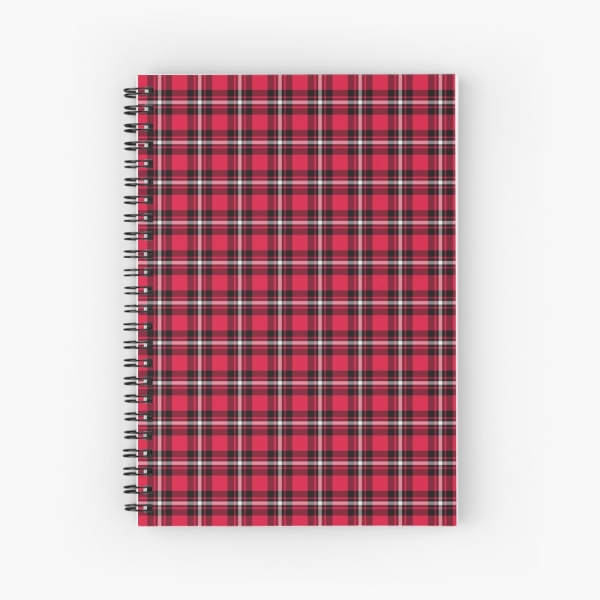 Cherry Red Sporty Plaid Notebook