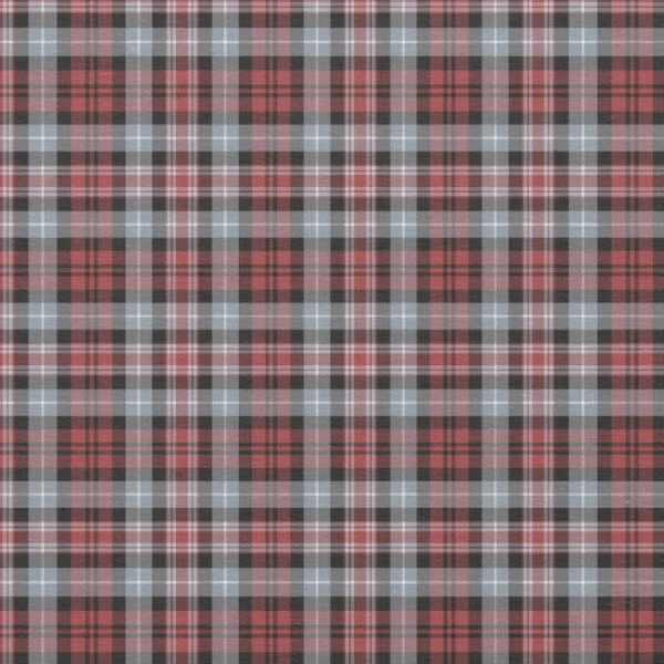 Crimson Red and Gray Sporty Plaid Fabric