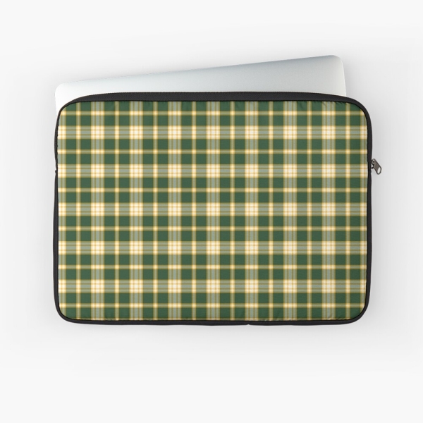 Dark Green and Yellow Gold Sporty Plaid Laptop Case